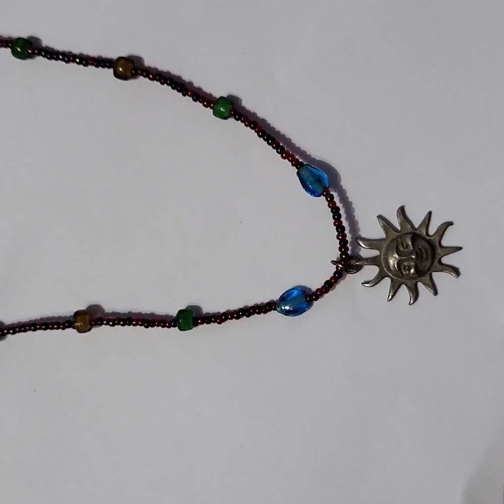 Multicolor sun necklace